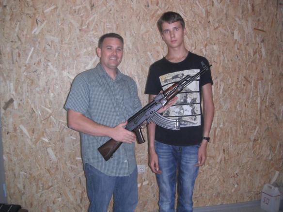 David and Vlad at the underground Gun Range